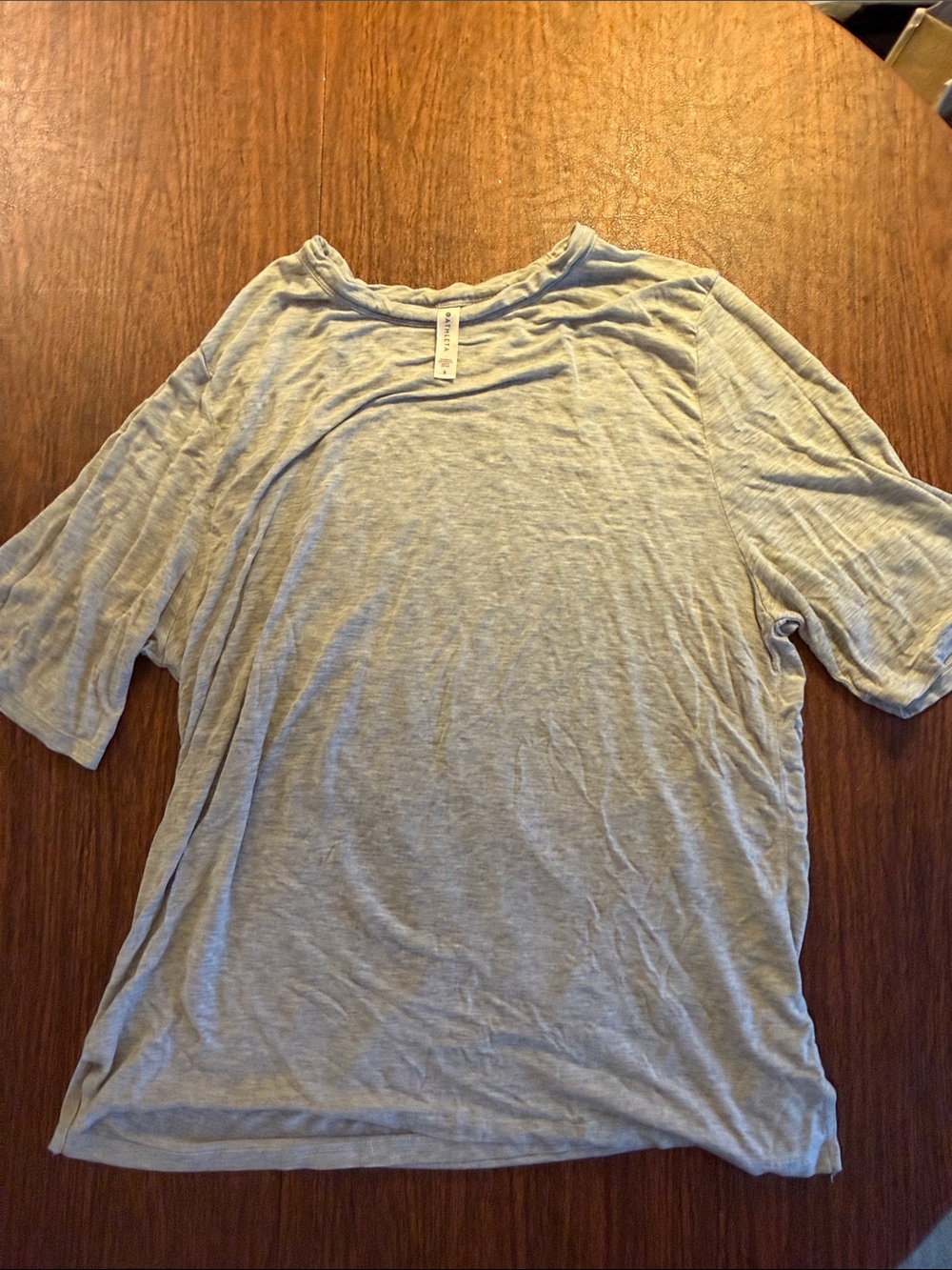 Athleta Light Gray Short Sleeve Lounge/Sleep Tee